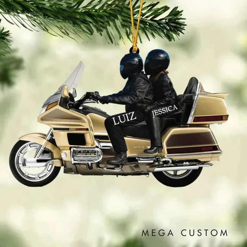  Personalized Motorcycle Couple Christmas Ornament 2025 Custom Name Funny Christmas Gift for Couple