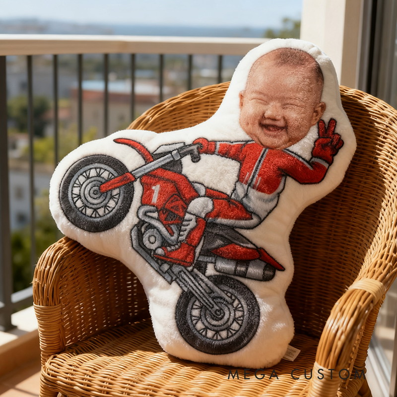 Personalized Formula Racer Pillow with Custom Face Design 3D Print Pillow 