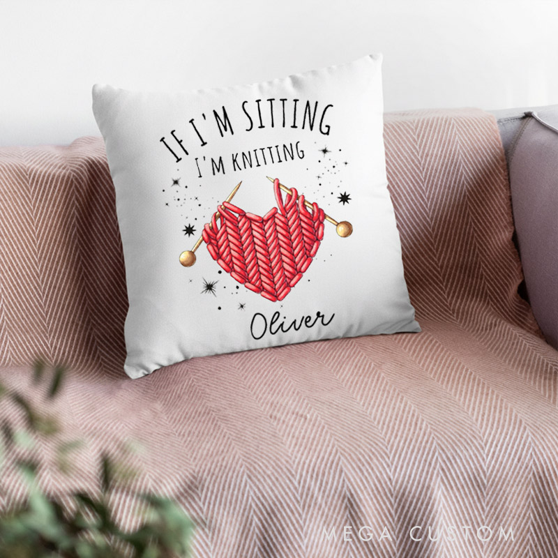 Personalized Knitting Throw Pillows Gift for Knitting Lovers