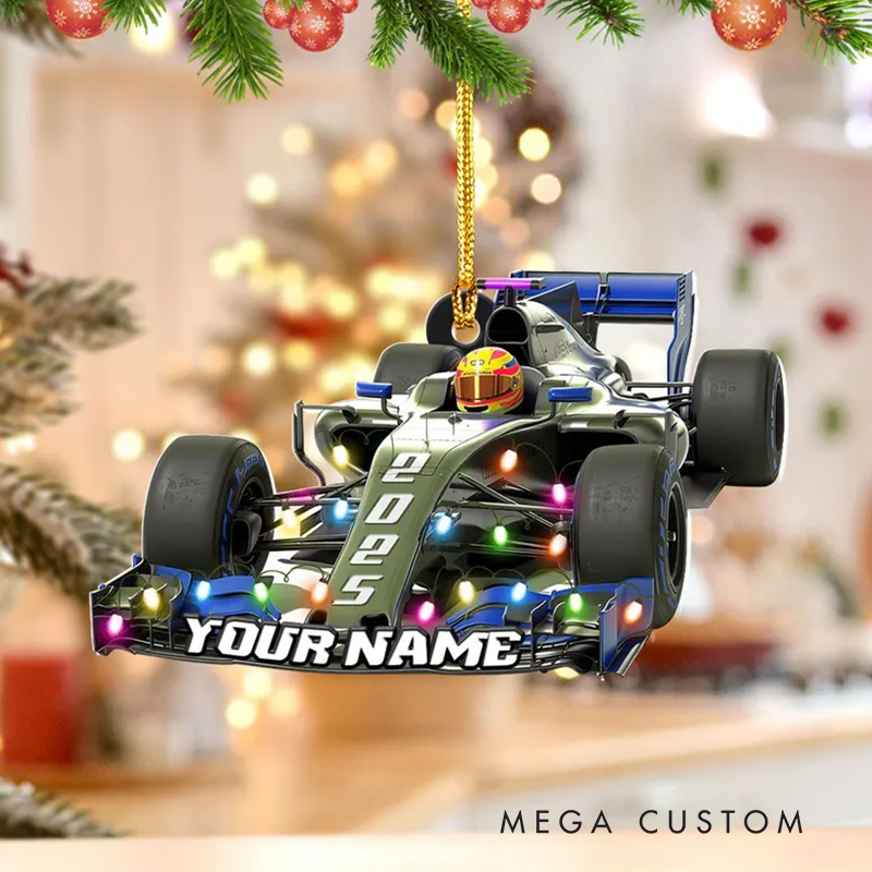 Personalized Race Car Christmas Ornament Race Car Tree Hanging Decor Gift For Race Car Lovers