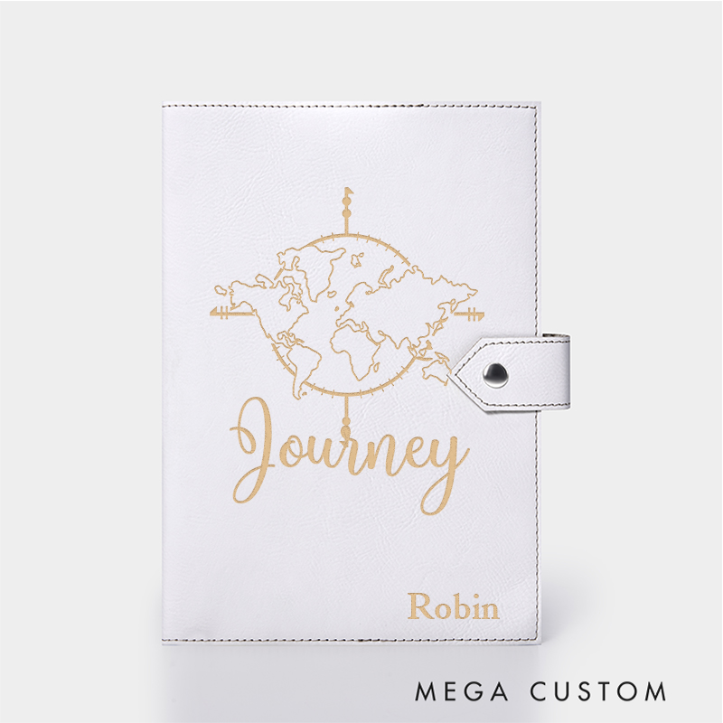 Personalized Journey Leather Notebook for Traveling Lovers Leather Journal Travel Gift