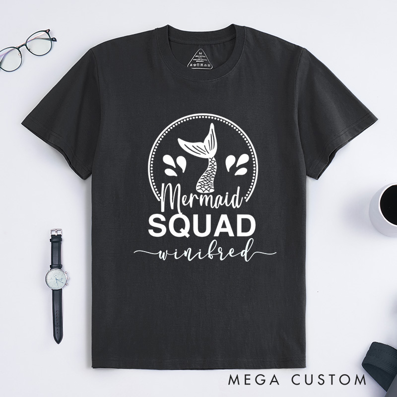 Personalized Mermaid Classic T-Shirts Funny Mermaid Tee Trendy Shirt Customized Name Shirt Gift For Ocean Enthusiasts