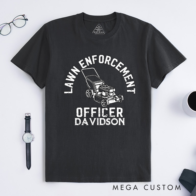 Personalized Lawn Enforcement Officer Classic T-Shirts Gardener Shirt Lawn Tee Aesthetic Shirt Gift for Garden Lovers