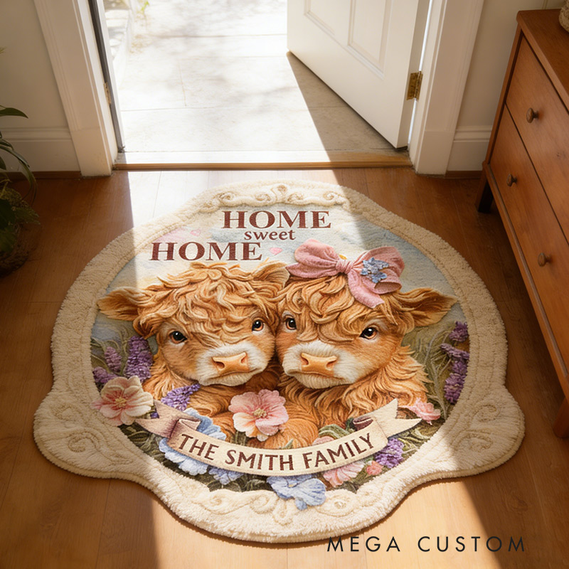 Personalized Home Sweet Home Doormat Custom Mat with Name for Family Couple Gift Housewarming Gift