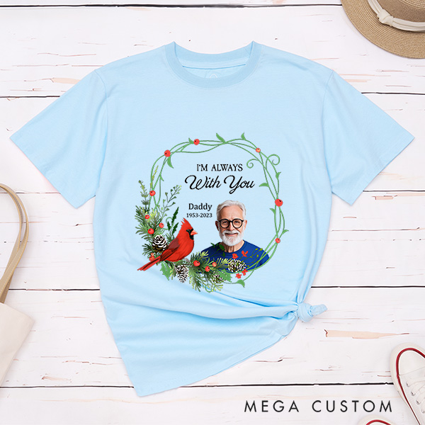 Personalized Memorial Photo Shirt Custom Remembrance T-Shirt in Loving Memory Tee Funeral Shirt with Picture