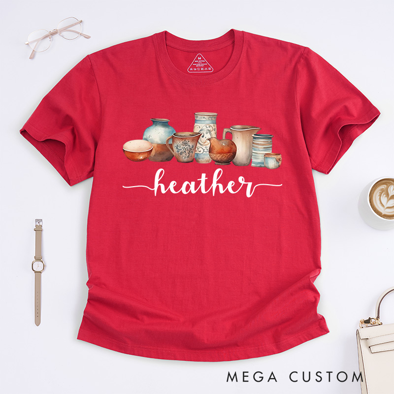 Personalized Pottery Lover Classic T-Shirts for Ceramics Artist Gift for Pottery Teacher Pottery Maker Shirts