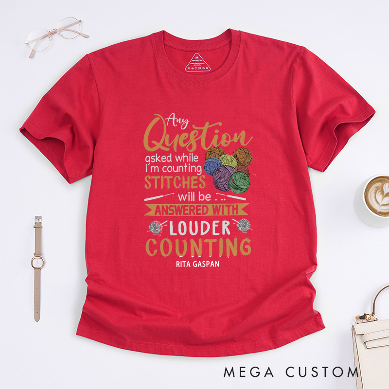 Personalized While I'm Counting Stitches Classic T-Shirts Crochet Gift Crochet Gift Idea Crochet Love Crochet Lover Crochet Lover Gift