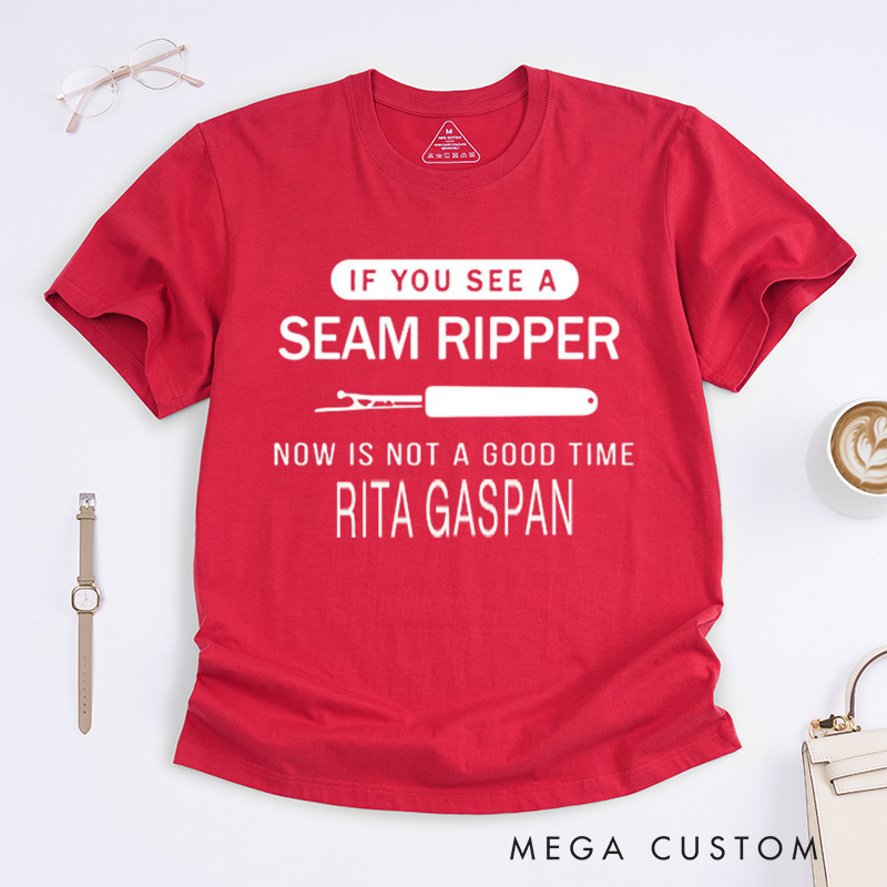 Personalized Sewing Classic T-Shirts Sewing Lover Shirt Funny Mom Shirt Seamstress Gift Shirts for Women