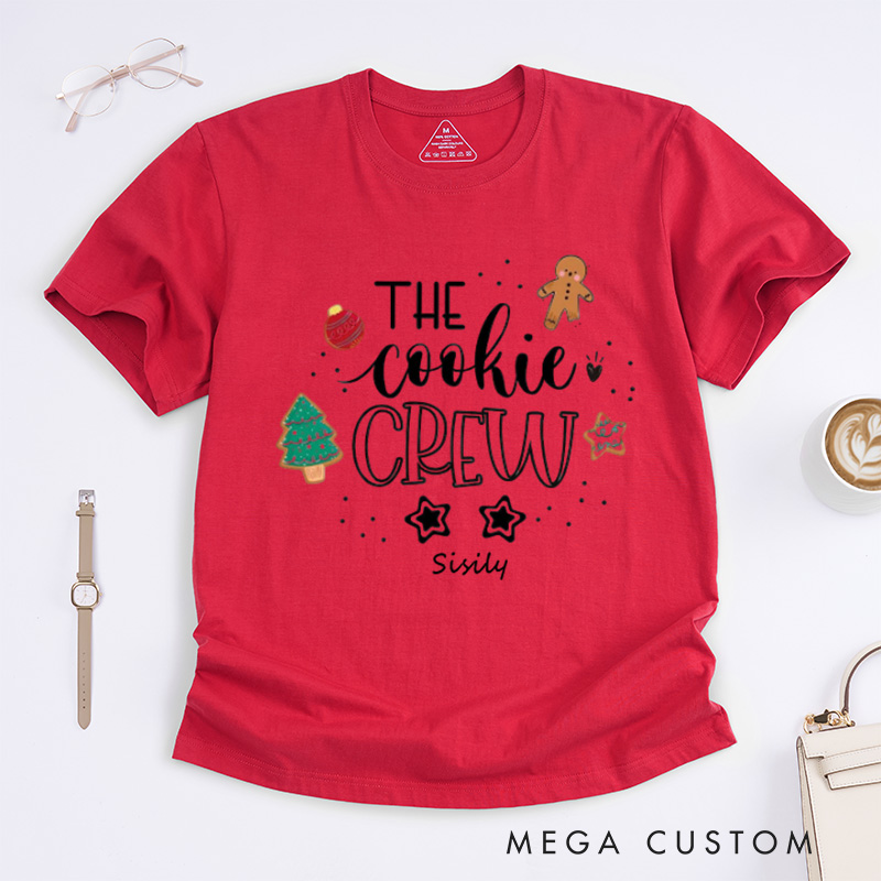 Personalized The Cookie Crew Classic T-Shirts Christmas Shirt Cookie Lover Cookie Shirts Christmas Baking Shirt Cookie Baking Crew Matching Family Shirts