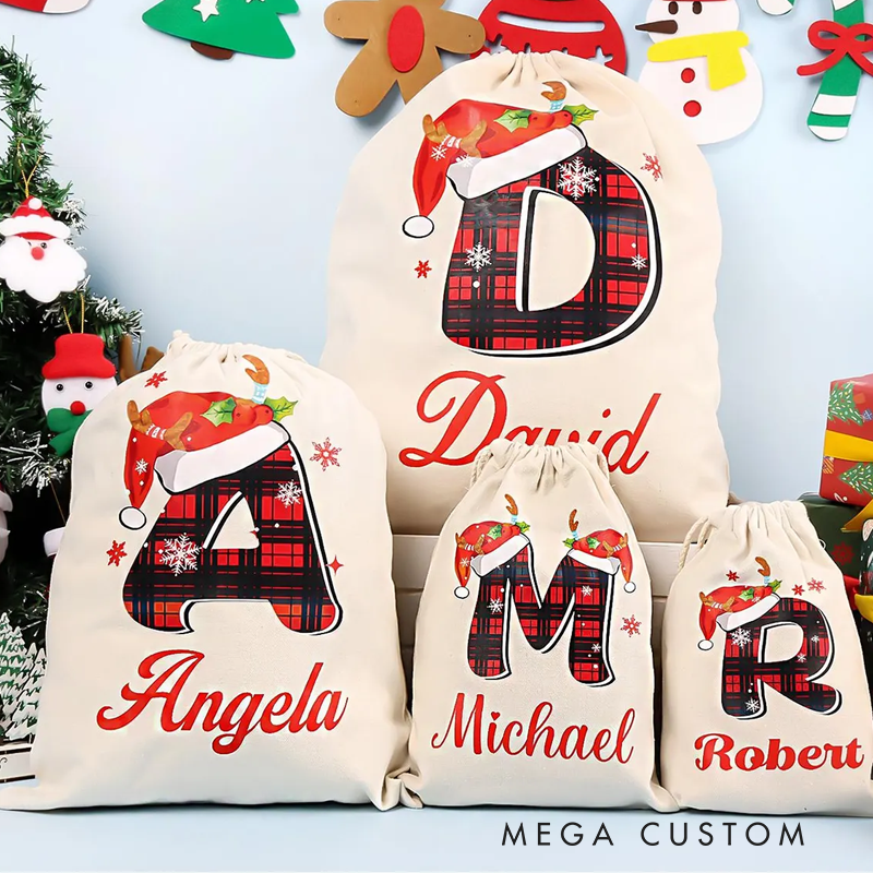 Personalised Christmas Bag For Presents Santa Sack For Kids Custom Stocking Bags Accepting Logo Custom
