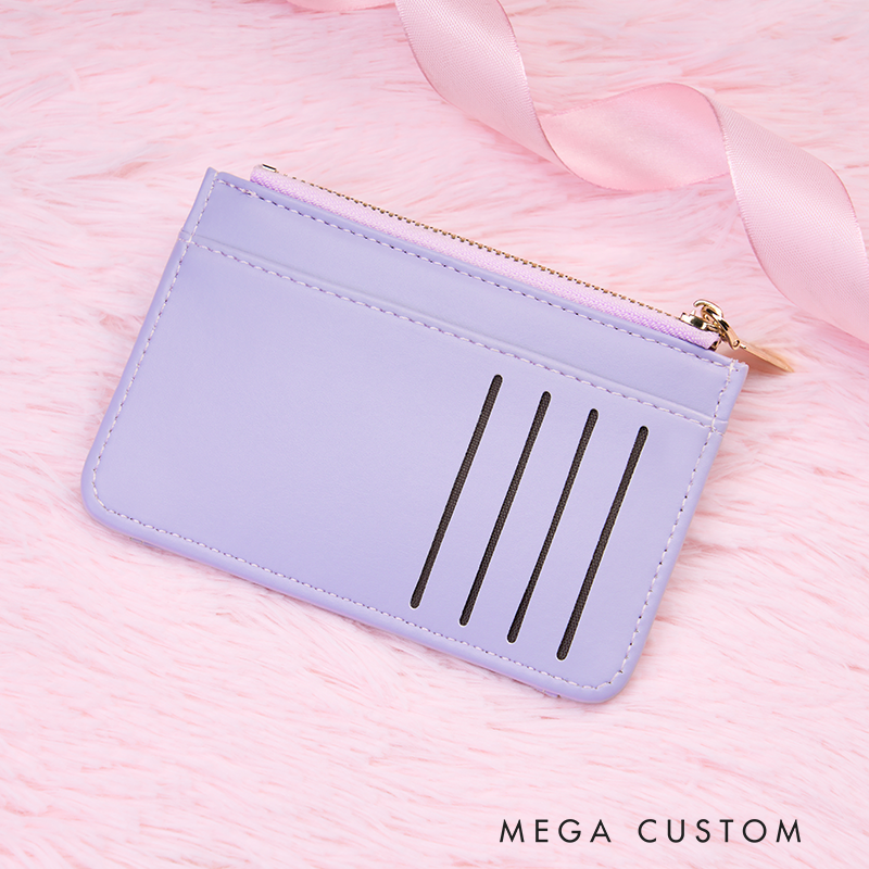 Personalized Leather Wallet for Girl Birth Flower Wallet for Her Zipper Wallet Purse Wallet Credit Card wallet Cute wallet Women's Purse Unique Gift for Her Birthday Gifts