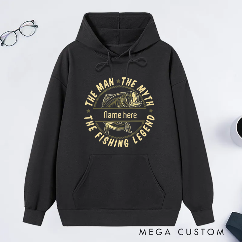 Personalized Fishing Hoodie The Fishing Legend Design Soft and Warm Sweatshirt for Fishing Enthusiasts Great Gift Idea