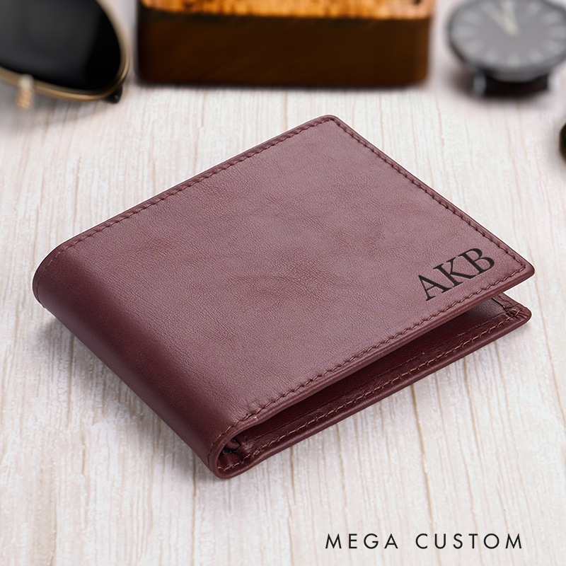 Personalized Leather Wallet Custom Wallet for Him Engraved Wallets with Name Mens Wallet Minimalist Wallet Leather Gift For Him Gift for Husband Boyfriend Father