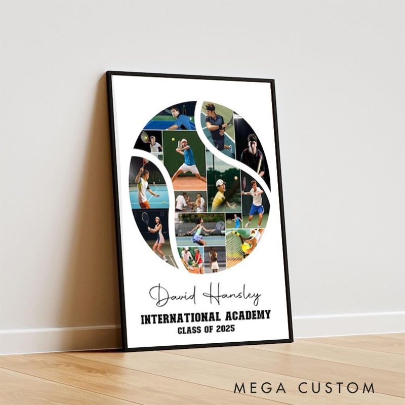 Personalized tennis Caricature from Photo Wall Art Poster Without Frame Funny Hand Drawn Style Art Gift for Baseball Fans and Athletes 