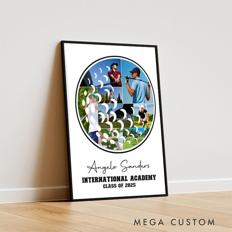 Personalized Golf Caricature from Photo Wall Art Poster Without Frame Funny Hand Drawn Style Art Gift for Baseball Fans and Athletes 