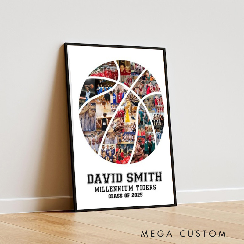 Personalized basketball Caricature from Photo Wall Art Poster Without Frame Funny Hand Drawn Style Art Gift for Baseball Fans and Athletes 