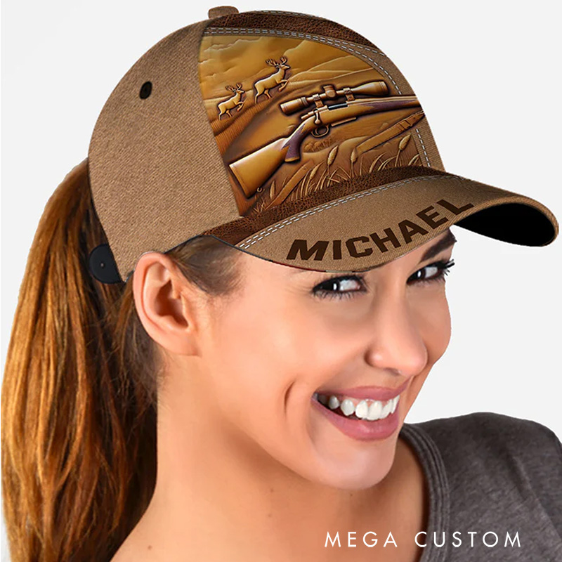 Personalized 3D Deer Hunting Hat Hunting Classic Cap Gifts for Men Boyfriend Husband