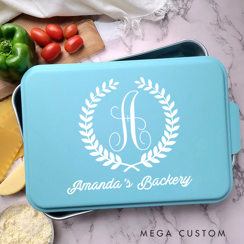 Personalized Made with Love Baking Pan with Lid Aluminum Baking Queen Cake Pan with Name for Baker Mom Grandma Gift Baking Lover Gifts