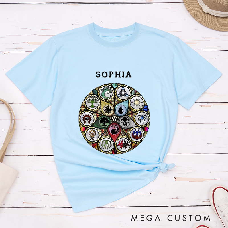  Personalized Elemental Crest Emblem Classic T-Shirts Customizable Unisex Gift Iconic Abstract Style Perfect for Fantasy Lovers and Creative Individuals 