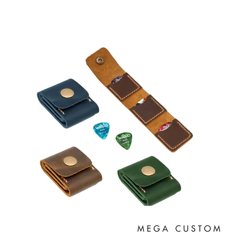 Personalized Engraved Text Guitsr Pick Case Leatherd Card Holder SD Card Case SD Card Wallet Access Card Storage Box Photographer and Music Lover Gift