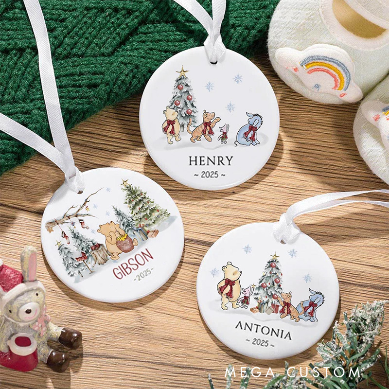 Personalized Classic Cartoon Bear Christmas Ornament for Kids Ceramic Ornament Anime Movie Christmas Gift Film Xmas Gift Christmas Decor