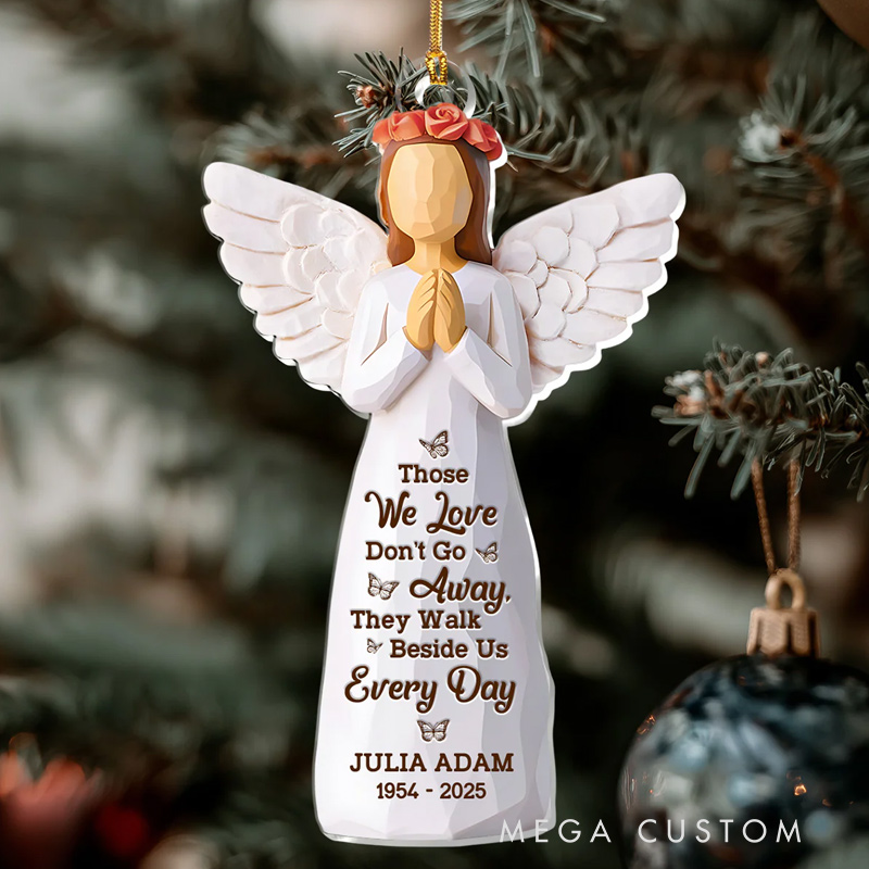 Personalized Acrylic Ornament Merry Christmas To Our Angel In Heaven Sympathy Gift