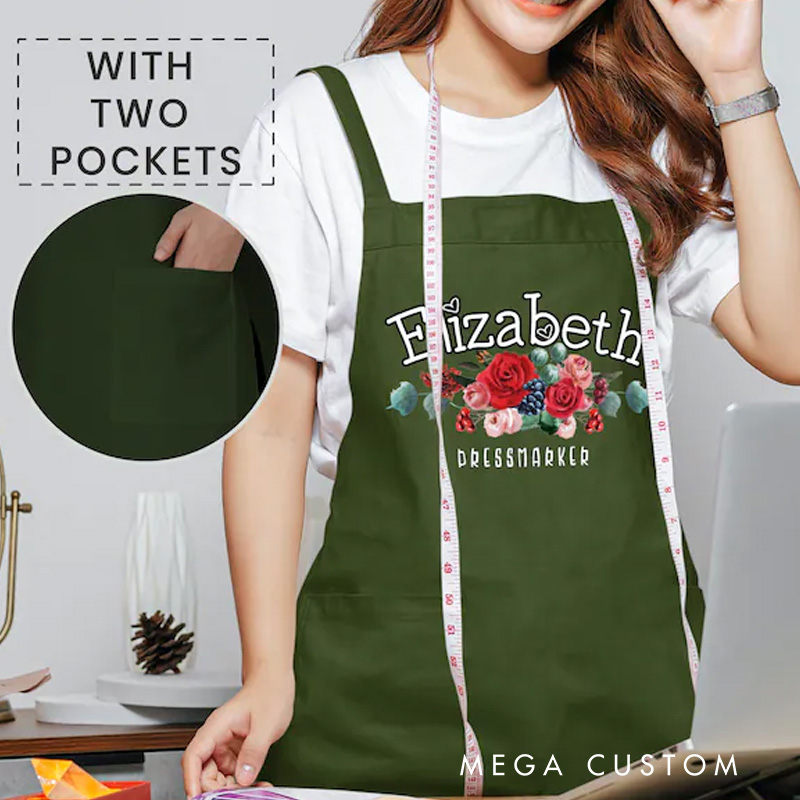 Personalized Cooking with Love Family Apron Baking Apron for Women with Name Baking Lover Gift