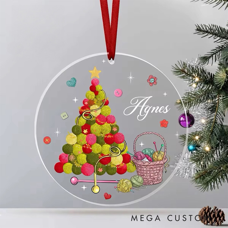 Personalized Knitting Ornament Crochet Ornament for Christmas Decor Crocheter Gift Crochet Christmas Ornament Crochet Lover Gift for Mom
