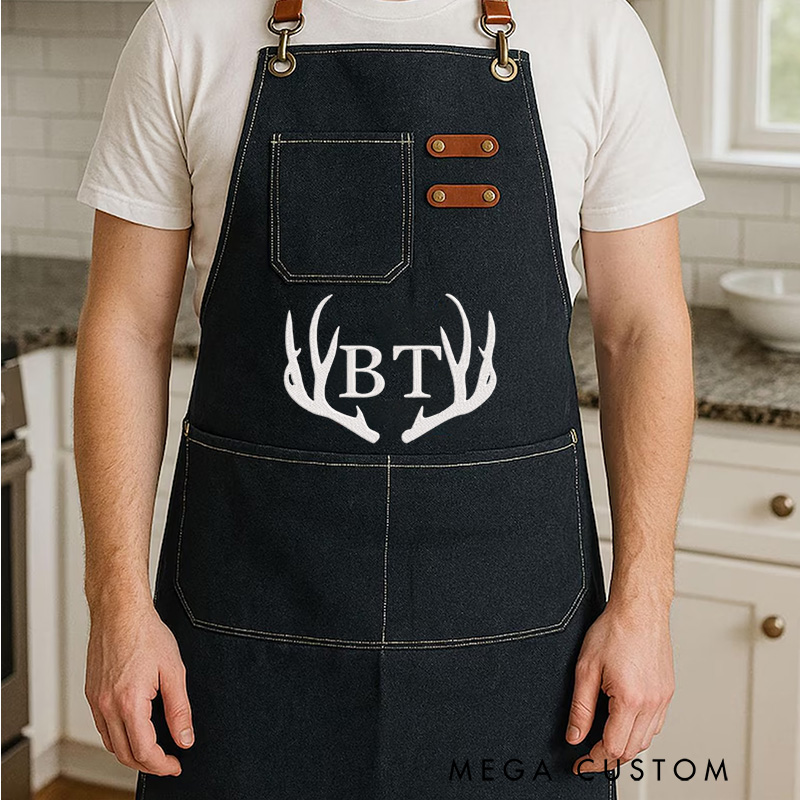 Personalized Embroidered Hunting Apron Hunter or Outdoor Cooking Enthusiast Apron Gift for Outdoor Barbecue Lovers