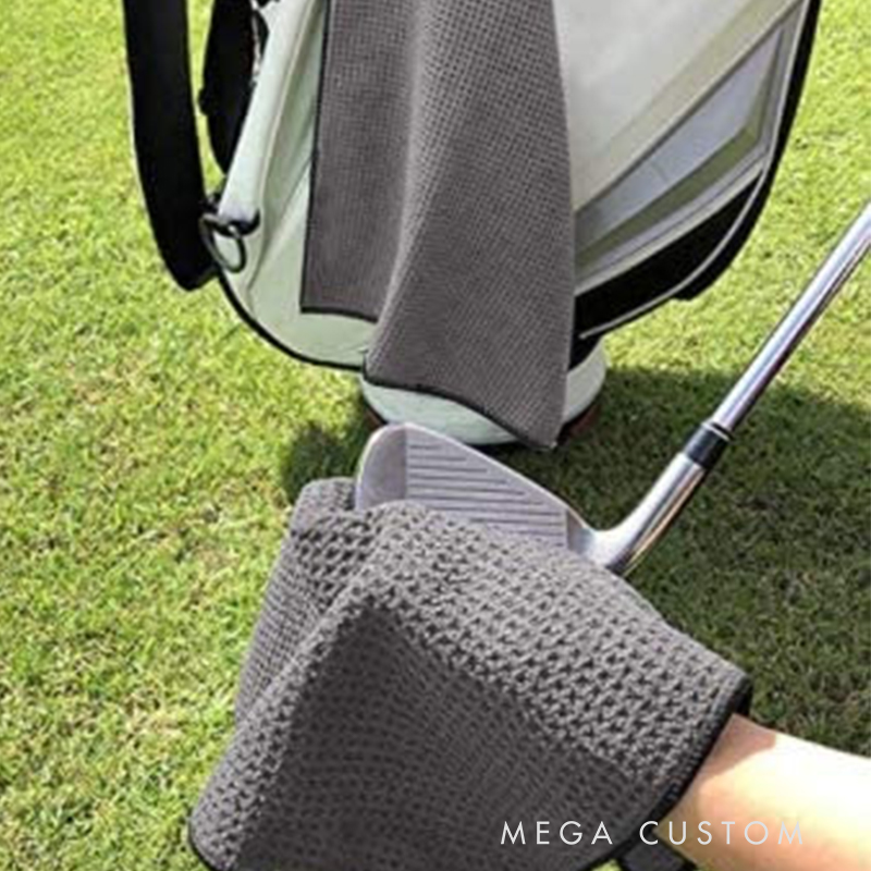 Personalized Monogrammed Golf Towel with Stylish Club and Ball Design Custom Initials for Golf Enthusiasts    