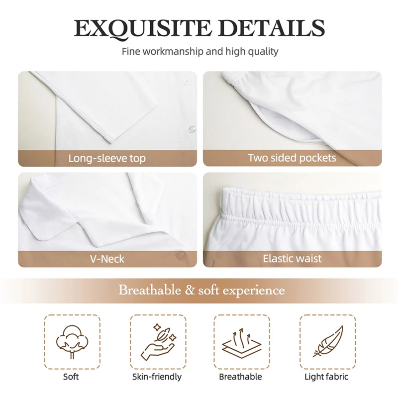 Personalized Rustic Flower Toile De Jouy Ladies Pajamas Set with Name Daily Use Birthday Gift for Women Mother's Day Gift