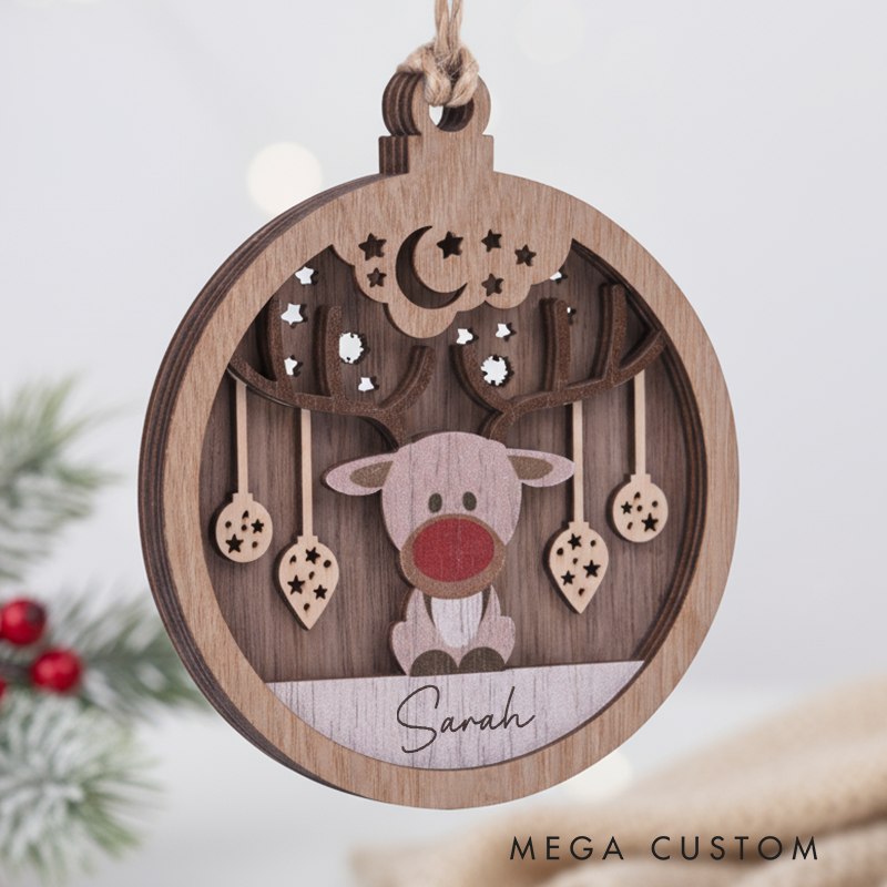 Personalized Wood Christmas Ornament Elk Ornament Custom Xmas Ornament With Name Elk Christmas Tree Decor Christmas Keepsake 2025