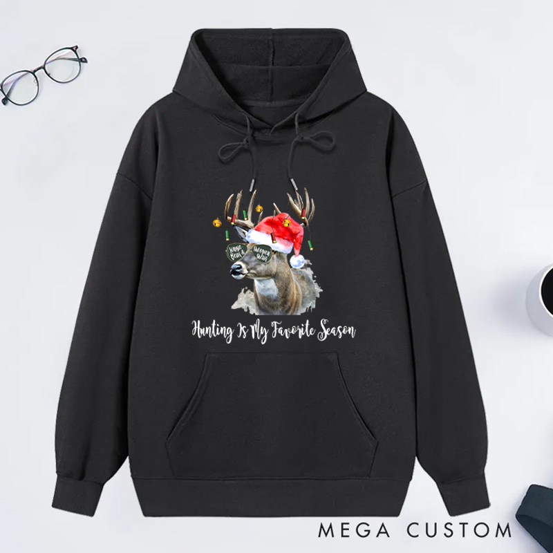 Personalized Jingle Bells Shotgun Shells Sweatshirt Christmas Deer Hunting Sweater Deer Hunter Gifts Christmas Hunter Rudolph Sweater Gift For Husband
