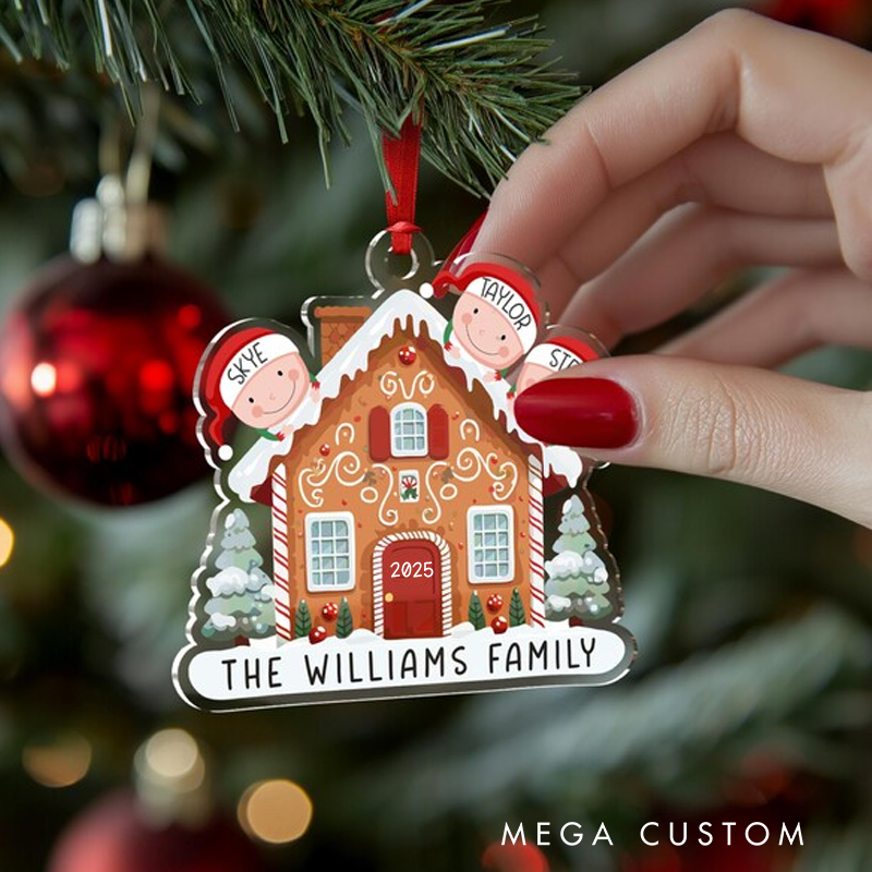 Personalized Gingerbread Christmas Ornament Gingerbread House Family Ornament Custom Christmas Gift Personalized Xmas Gift
