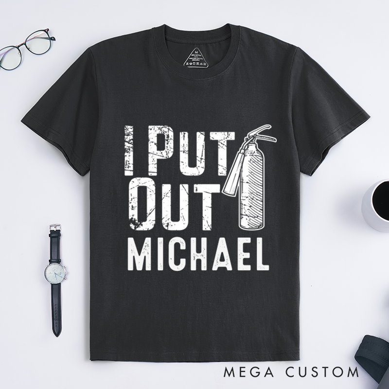 Personalized Firefighter T-Shirts Custom Funny Firefighter Design T-Shirt Firefighter Dad Gift