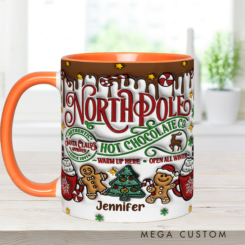 Personalized Northpole Hot Chocolate Custom Christmas Accent Mug