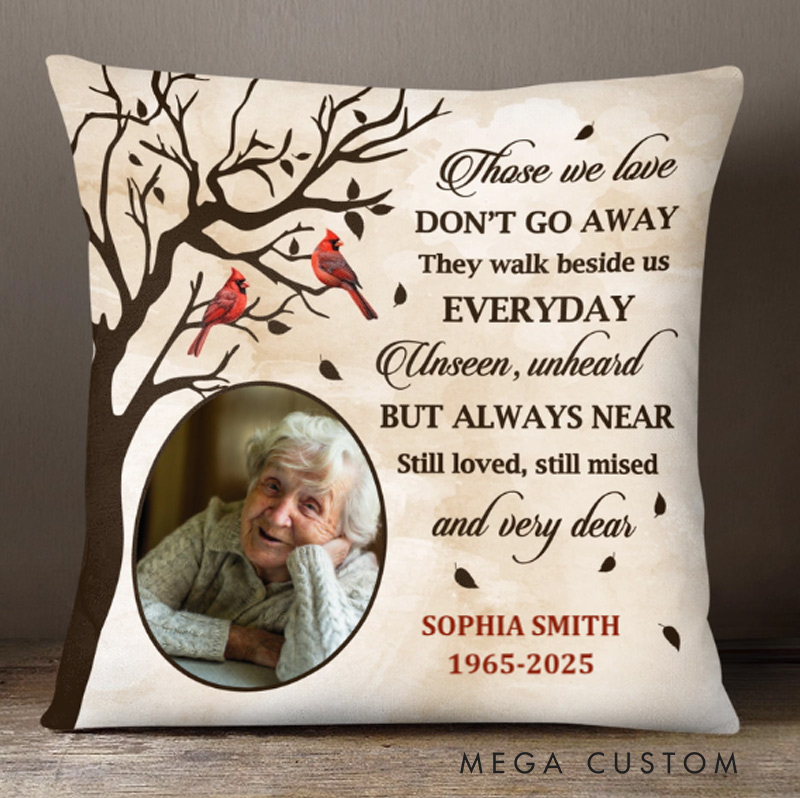 Personalized Photo Memorial Throw Pillows They Walk Beside Us Everyday Pillow Sympathy Gift for Family Members