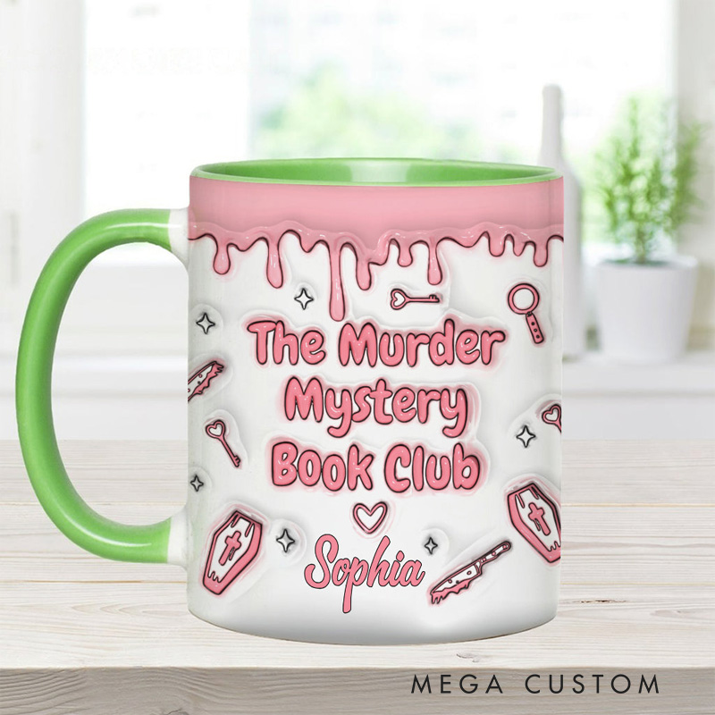 Personalized The Murder Mystery Book Club Mugs Custom Coffee Mug with Name Fall Bookworm Mug Book Lover Gift for Librarian Gift