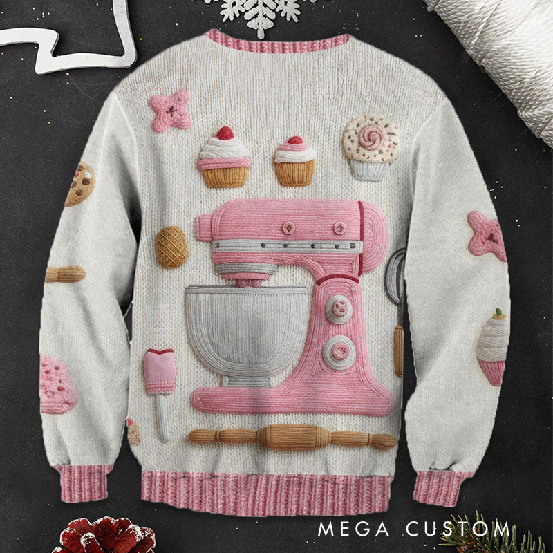 Personalized Baking Is My Love Ugly Christmas Sweater Baking Ugly Christmas Sweater for Kids Adult