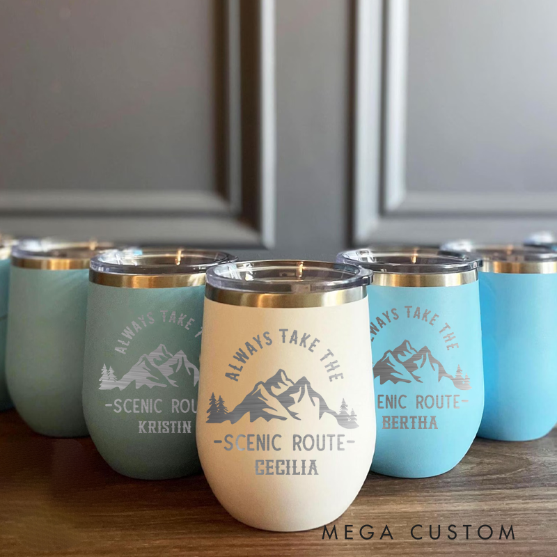 Personalized Nature and Adventurers Lovers Tumbler Hking Camping Wine Tumbler Gift for Outdoor Lover
