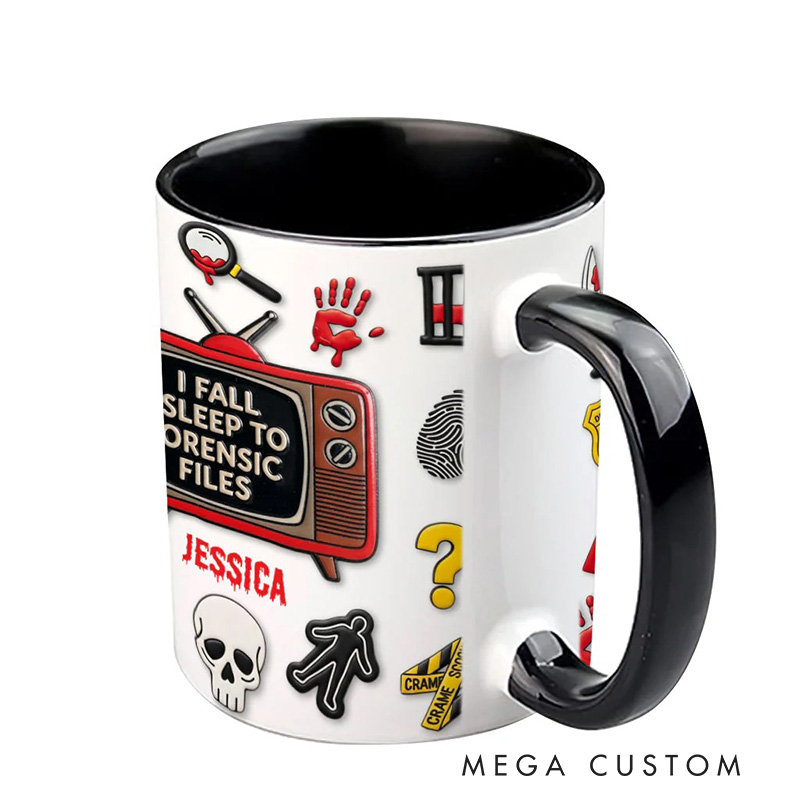 Personalized 3D Effect I Fall Asleep Crime Watching Mug TV Show Mug Movie Lover Gift for Friend Birthday Gift