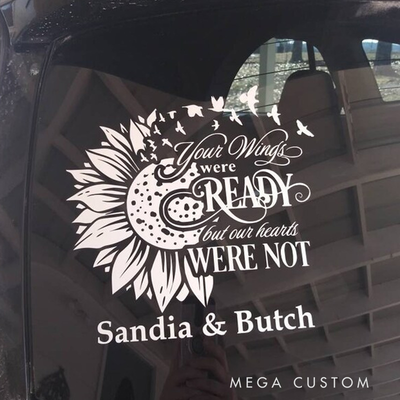 Personalized Memorial Decal Sticker for Car Window In Loving Memory Decal Sunflower Decal Sympathy Gift