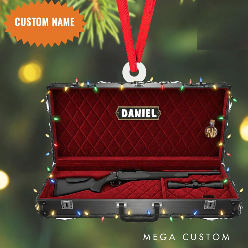 Personalized Hunting Ornament Hunter Ornament Gun Christmas Ornament Christmas Home Decor Gift for Hunter