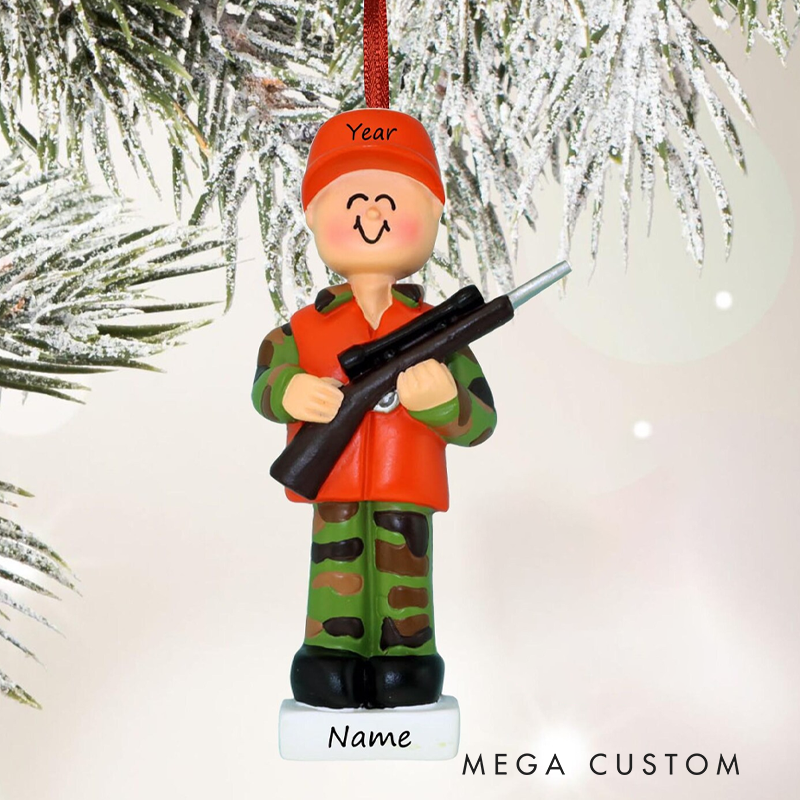 Personalized Hunting Christmas Ornament 2d Flat Huntsman Ornament Custom Hunter Ornament Hunter Boy Gifts Hunter Girls