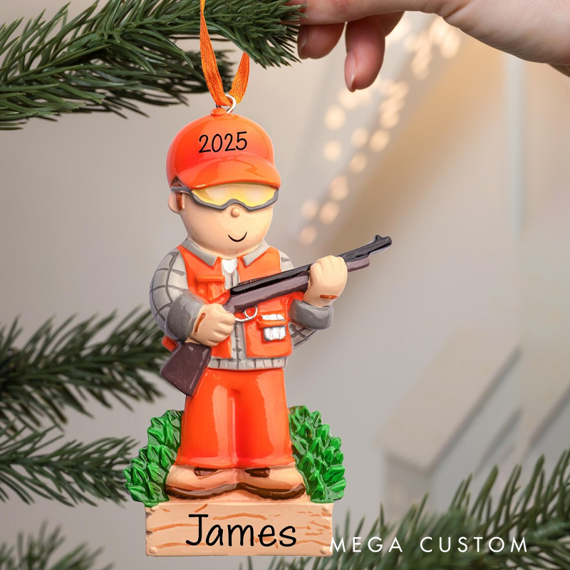 Personalized Hunting Christmas Ornament 2d Flat Huntsman Ornament Boy Hunter Christmas Ornament Custom Xmas Tree Gift for 2025