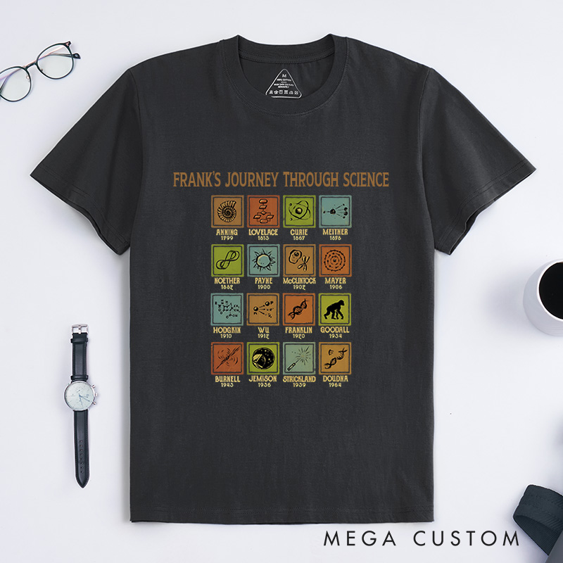 Personalized Icons Of Science T-Shirt Chemistry Science Lovers Shirt Gift for Geek Nerd