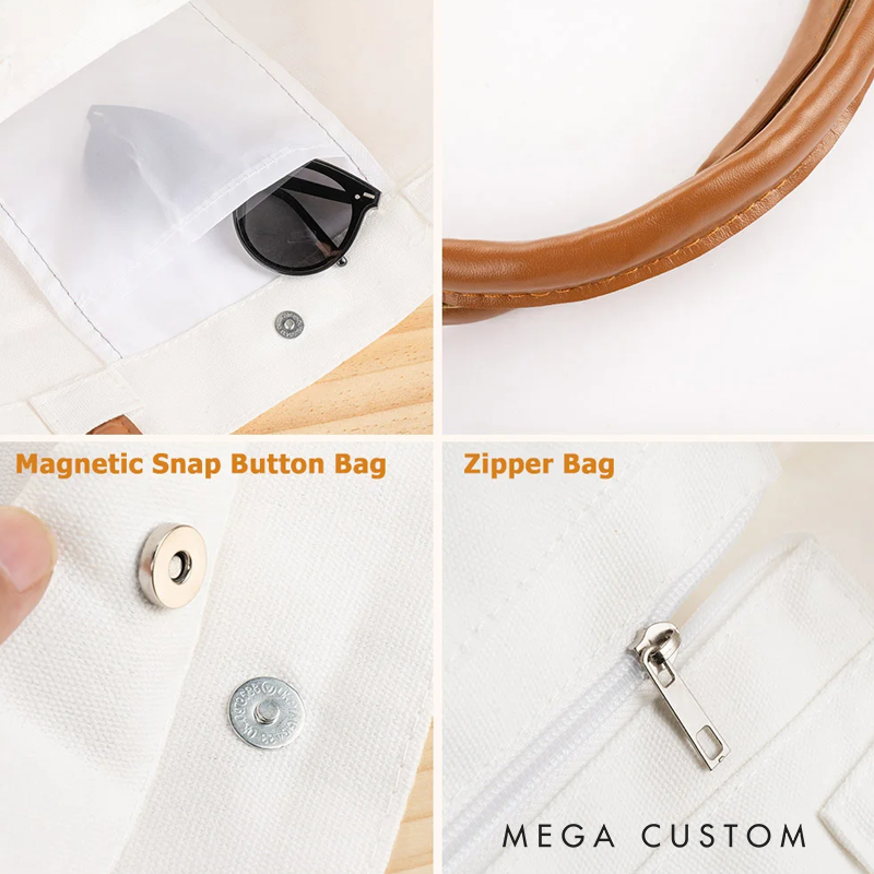 Personalized Birth Flower Western Cowgirl Boots Design Canvas Tote Bag with Name and Leather Handle Birthday Bridesmaid Gift for Women