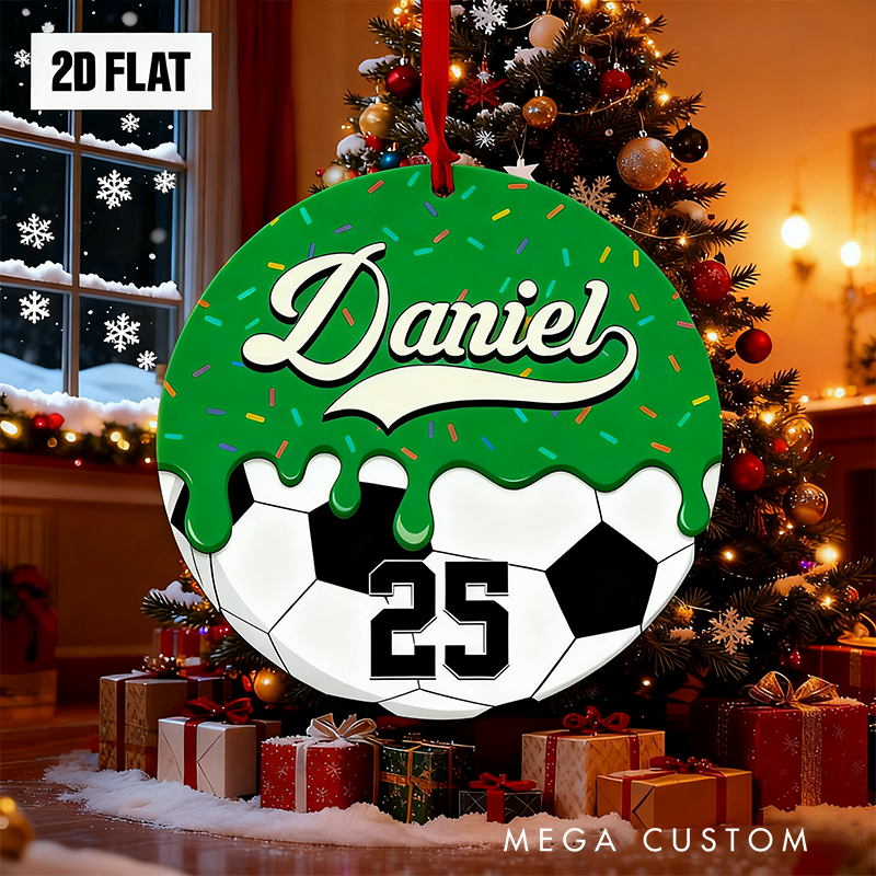 Personalized Basketball Christmas Ornament with Custom Name and Number