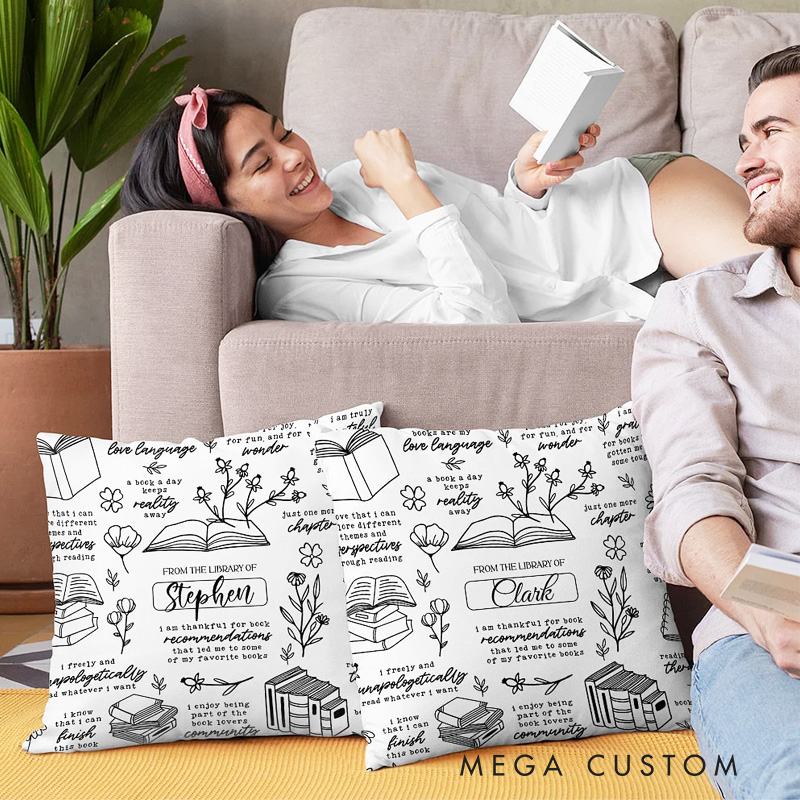 Personalized I am Thank for Book Throw Pillow with Name Bookish Pillow Cover with Names for Book Lovers Readers Bookworm Gift