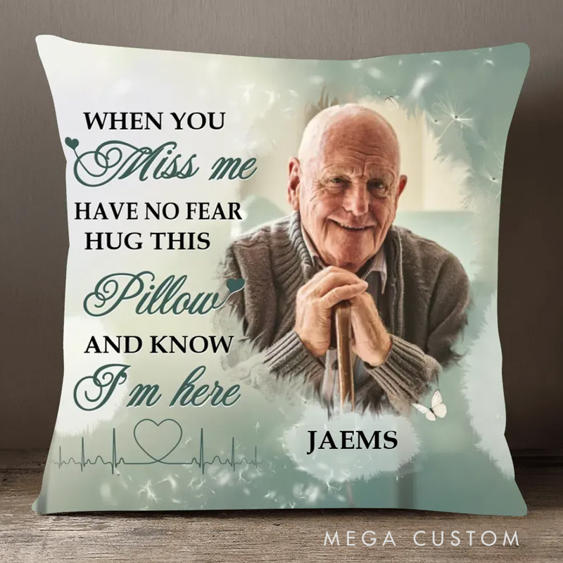 Personalized Memorial Pillow Hug This Pillow And Know I'm Here Custom Double Sided Pillow Bereavement Gift Sympathy Gift 